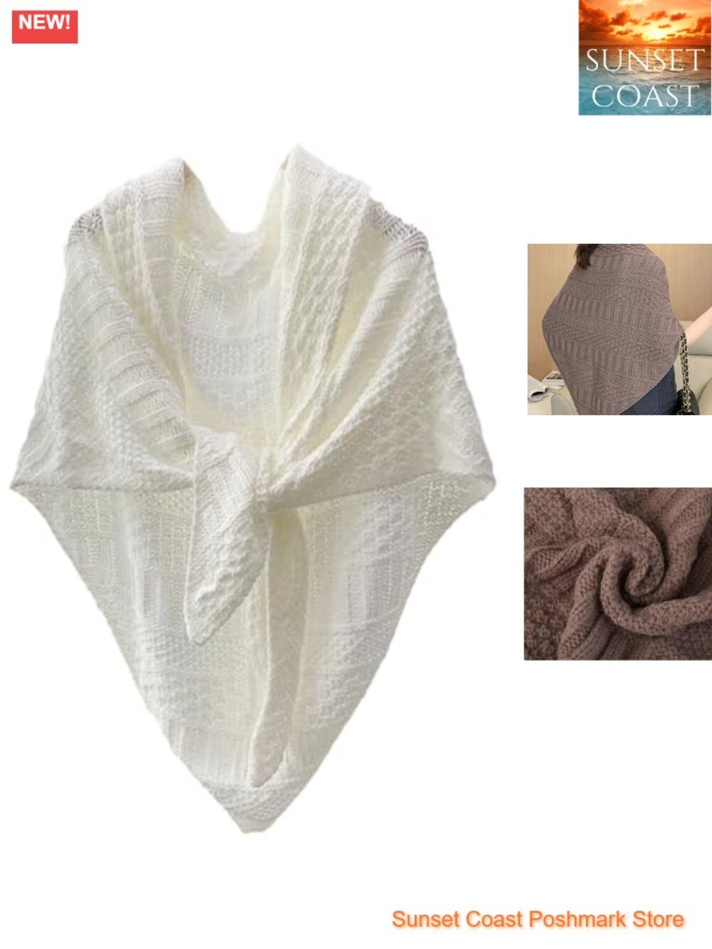 Women's Triangle Knotted Shawl Wrap Scarf Cardigan Cape Travel Stole